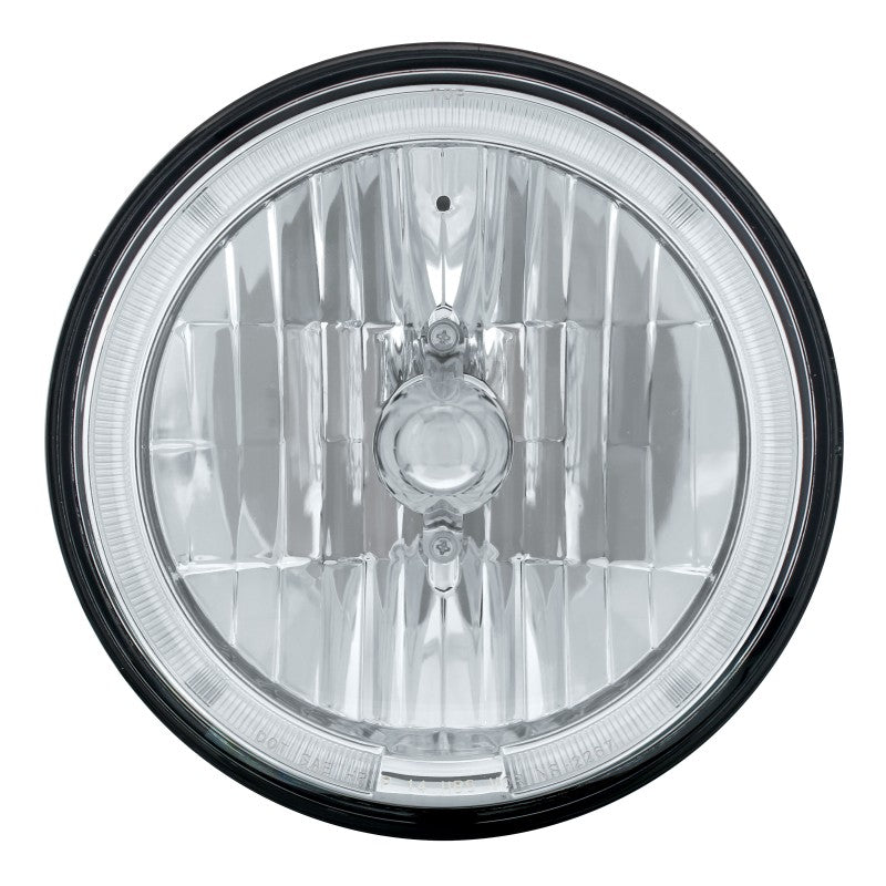 ULTRALIT - 7" Crystal Headlight with Amber LED Halo Ring