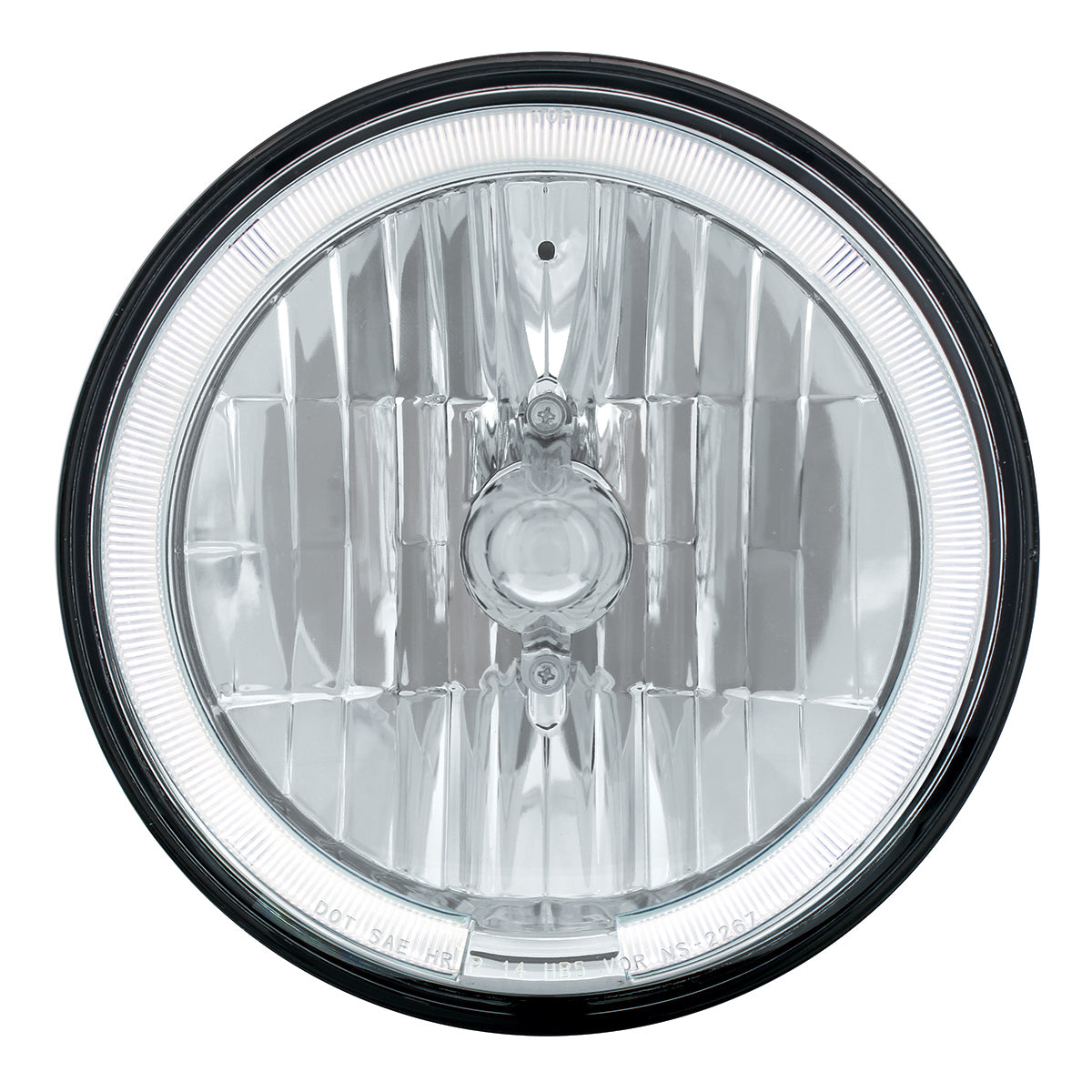 ULTRALIT - 7" Crystal Headlight With White LED Halo Ring