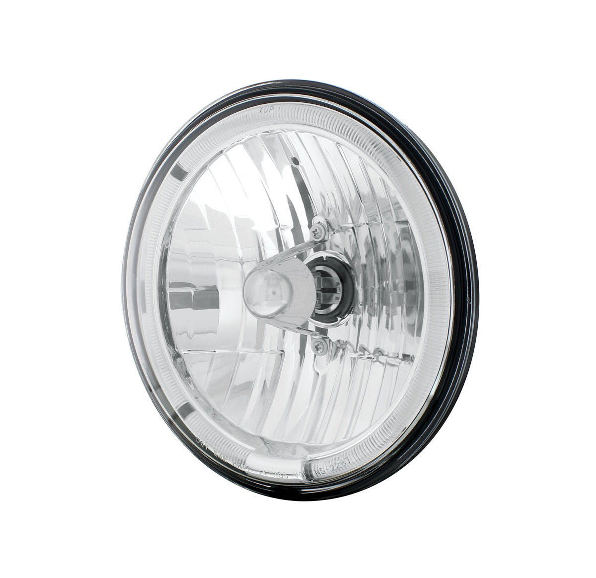 ULTRALIT - 7" Crystal Headlight With White LED Halo Ring