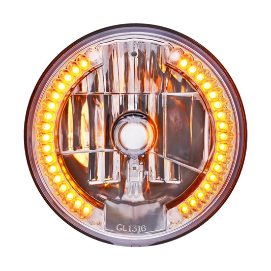7" Crystal Headlight with 34 Amber LED Postion Light