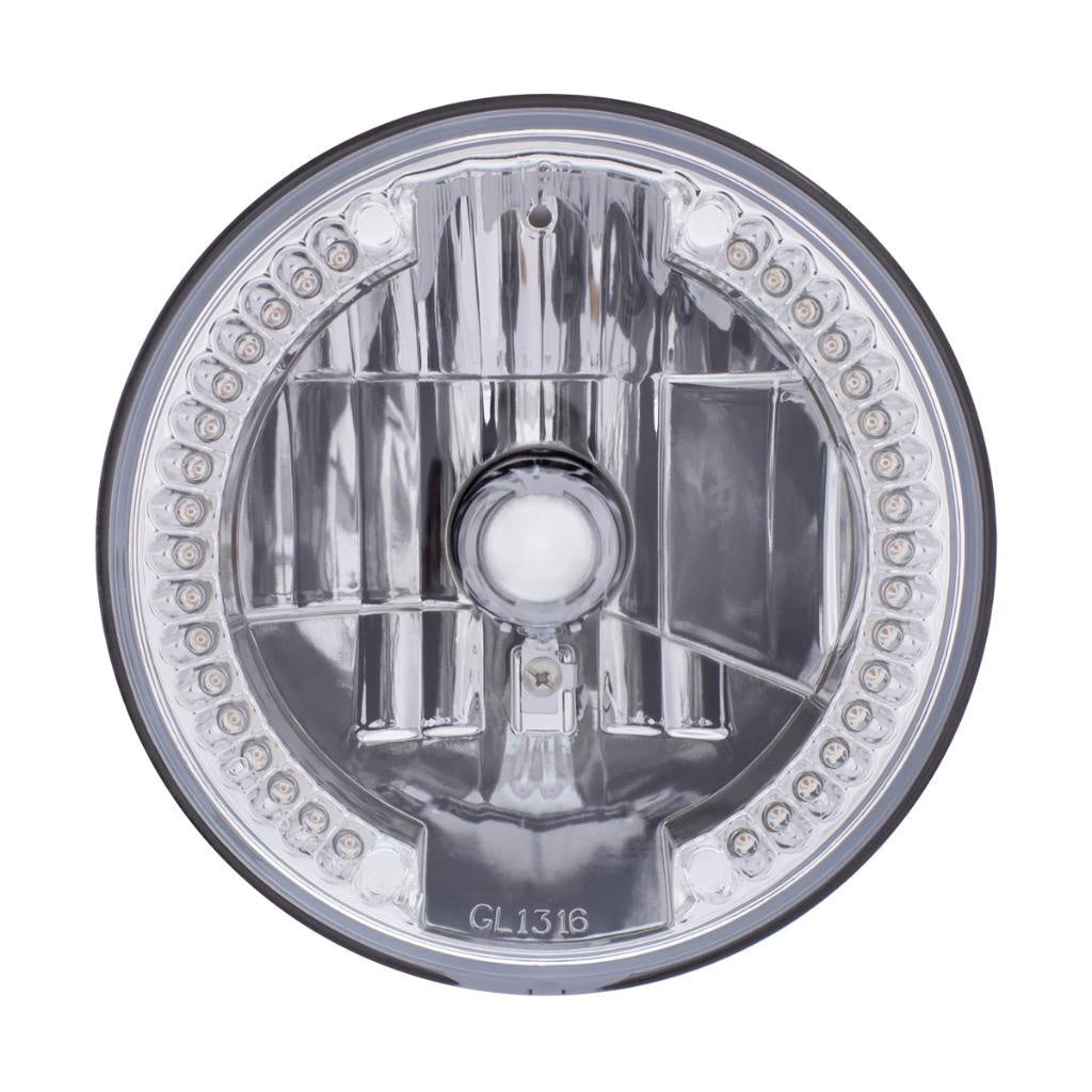 7" Crystal Headlight with 34 White LED Position Light