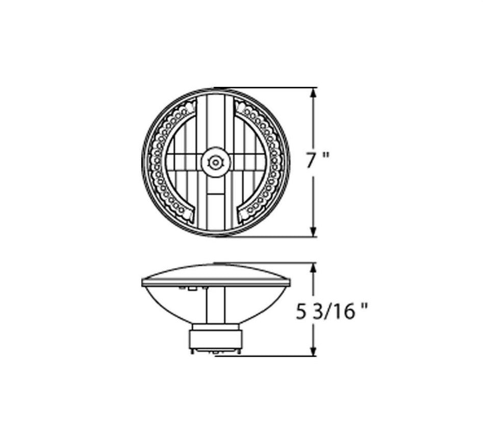 7" Crystal Headlight with 34 Amber LED Postion Light