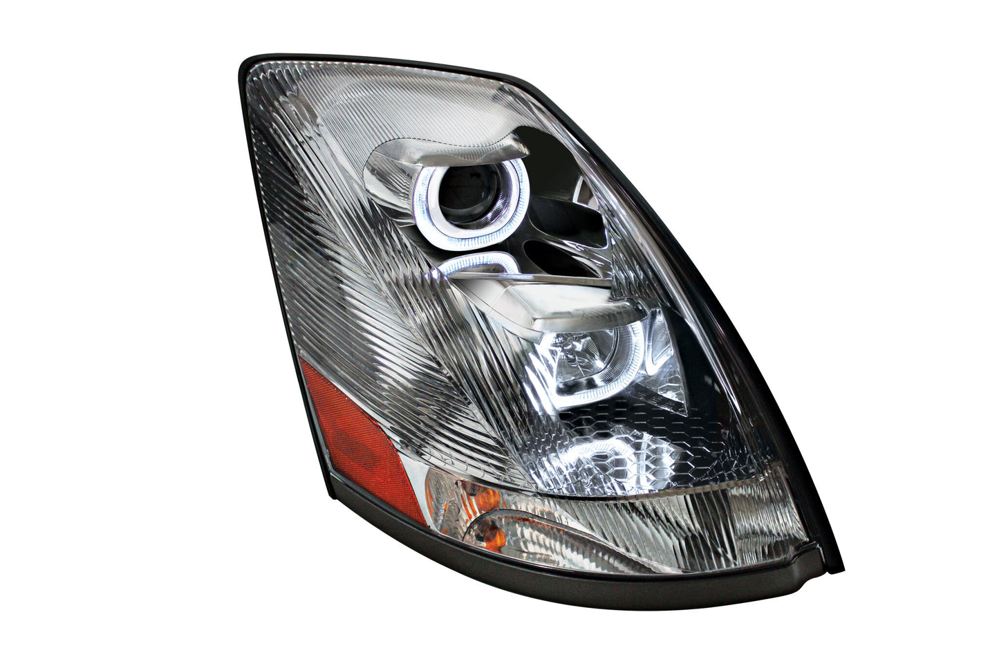 Chrome Projection Headlight White LED Light Bar 2003-17 Fits Volvo VN/VNL RH-LH