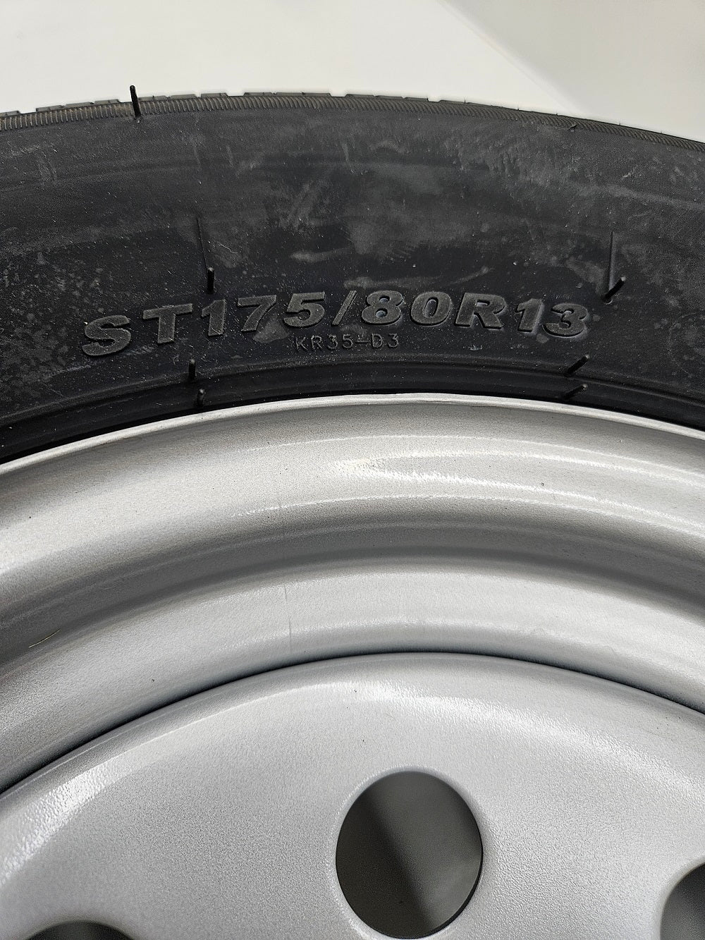 Trailer Camper 13" Silver 13x4.5 / 5 Lug Hole Wheel Rim / ST175/80R13 Radial Tire