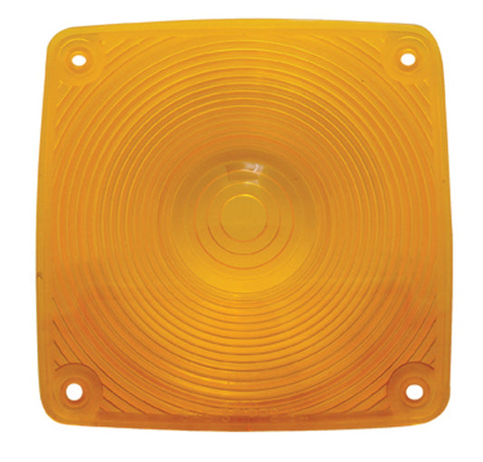 Replacement Lens 4.5" Square Amber 4 Screws Peterbilt Fits Fits Kenworth Freightliner