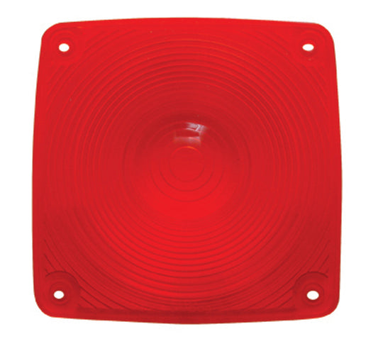 Replacement Lens 4 1/2" Square Red 4 Screws Peterbilt Fits Kenworth Freightliner