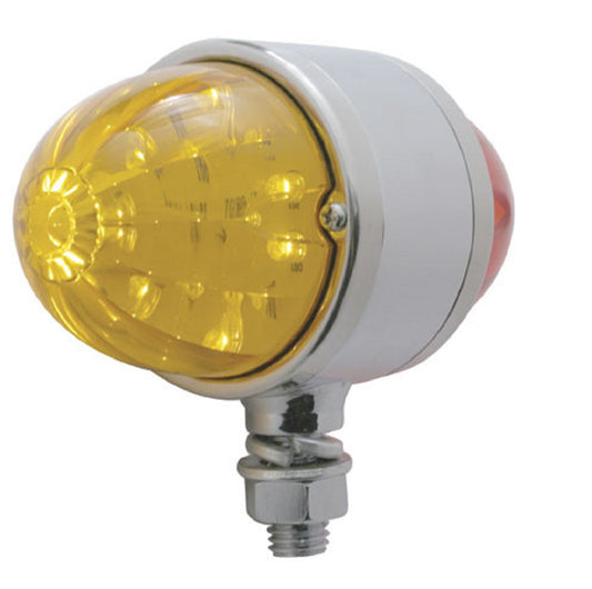 17 LED Watermelon Double Face Light W/Chrome Housing Amber/Red Lens and LED's