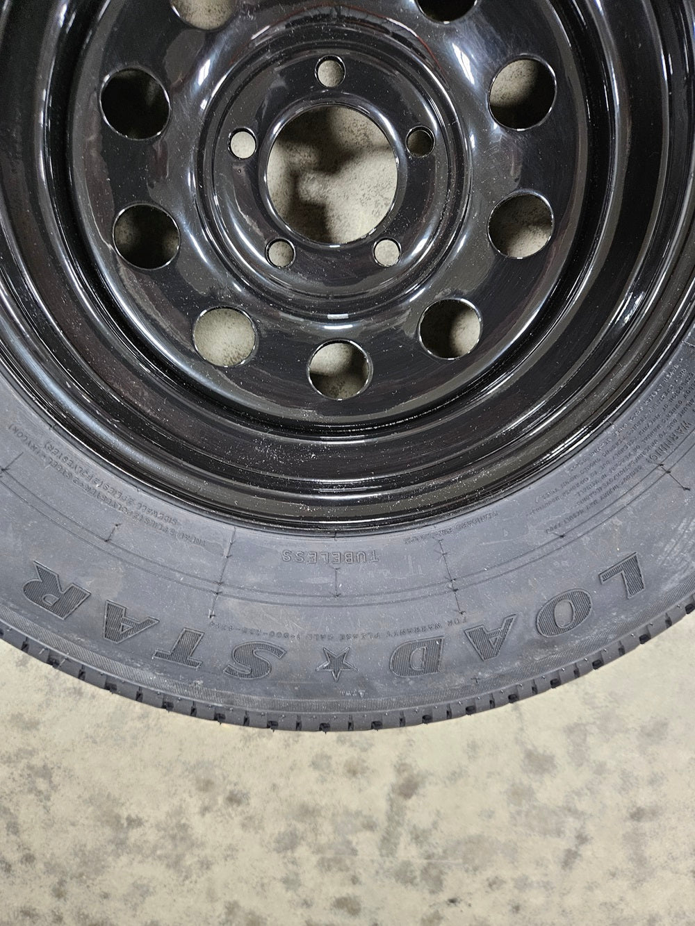Trailer Camper 15" Black 15x6x4.5 Dexstar Wheel Rim ST205/75R15 Radial Load D Tire