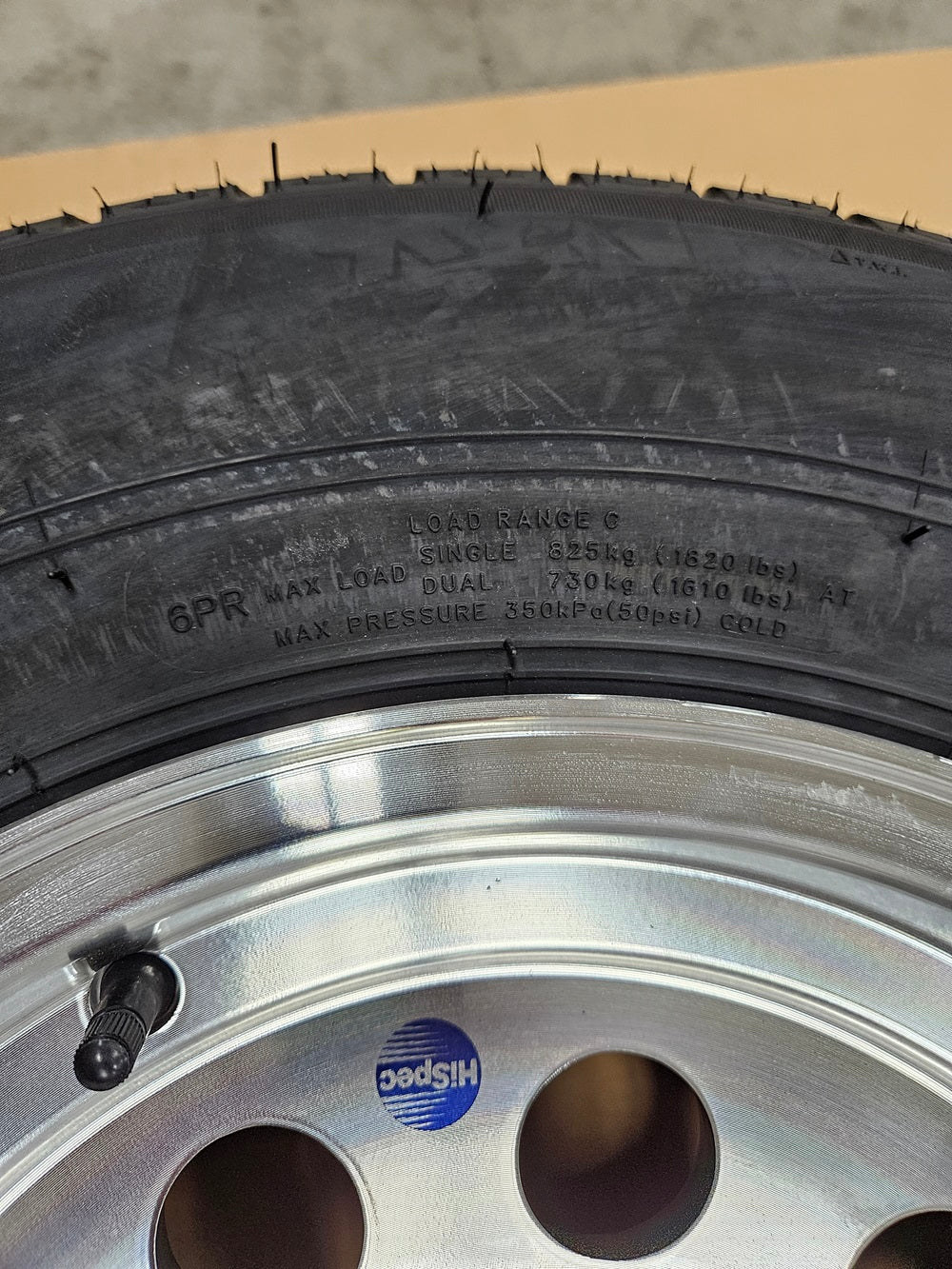 Trailer Camper 15" Silver Aluminum Wheel Rim 15x6x4.5 ST205/75R15 Radial Tire D Load