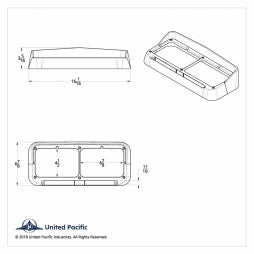 Pair of Commercial Truck Rectangle Bezels W/Amber LED, Amber Lens