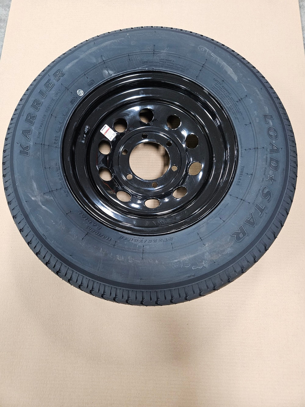 Trailer Camper 15" Black 15x6x5.5 Dexstar Black Wheel Rim  ST225/75R15 Radial Tire