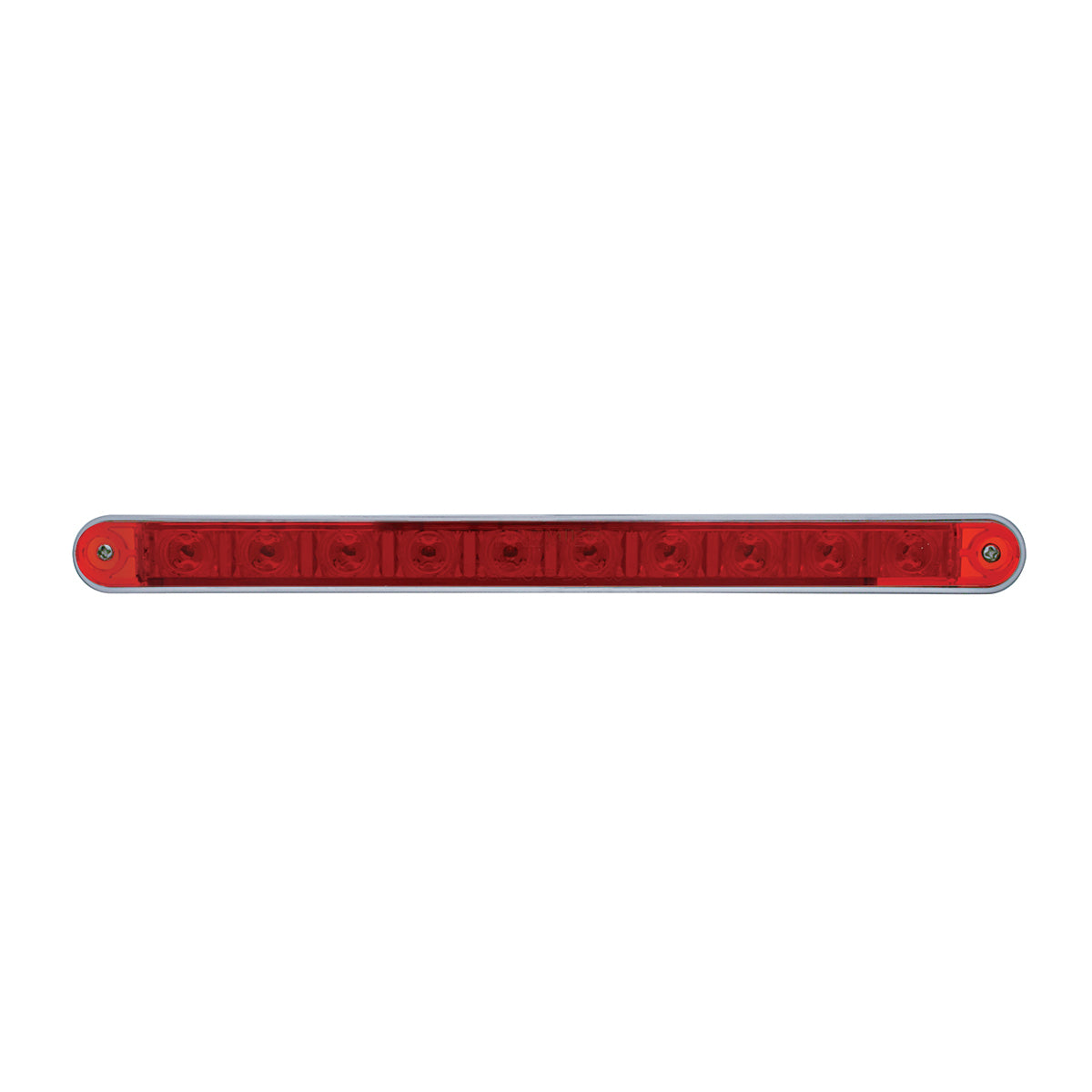 10 LED 9" Split Turn Function Light Bar With Bezel - Red LED/Red Lens