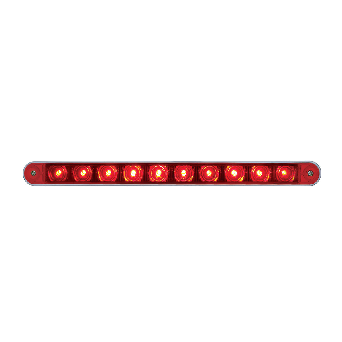 10 LED 9" Split Turn Function Light Bar With Bezel - Red LED/Red Lens