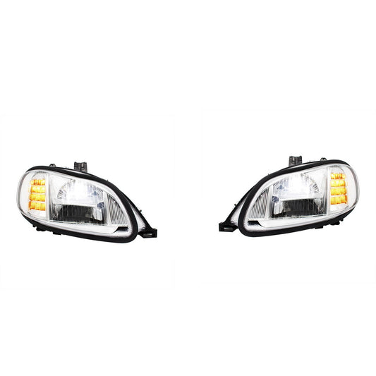 Chrome High Power Full LED Headlights For 2003-2024 Freightliner M2 RH & LH