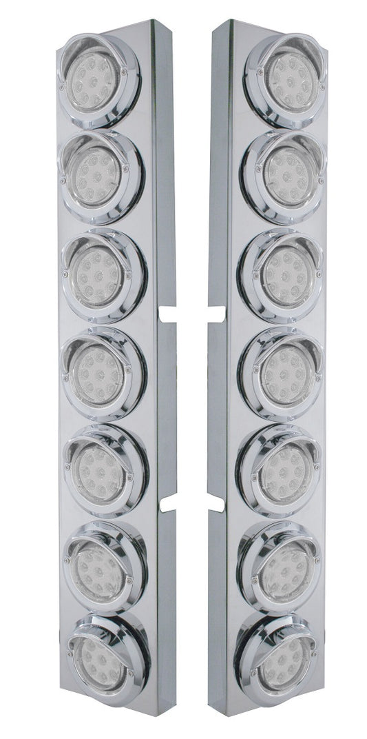 Compatible with Kenworth Front Air Cleaner Bracket 2" LED Amber Lights Clear Lens