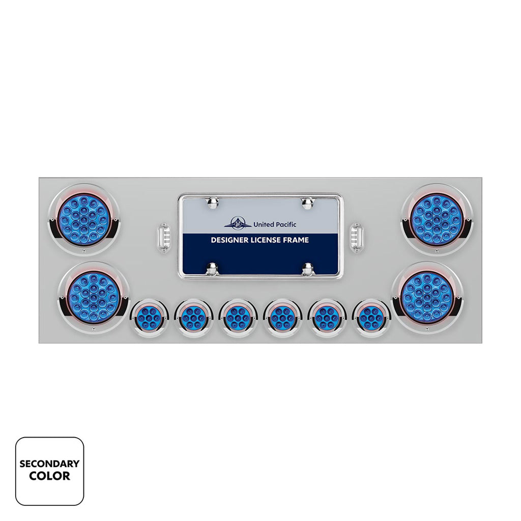 SS Rear Center Panel With 4X 19 LED 4" & 6X 7 LED 2" Dual Color Lights & Bezels