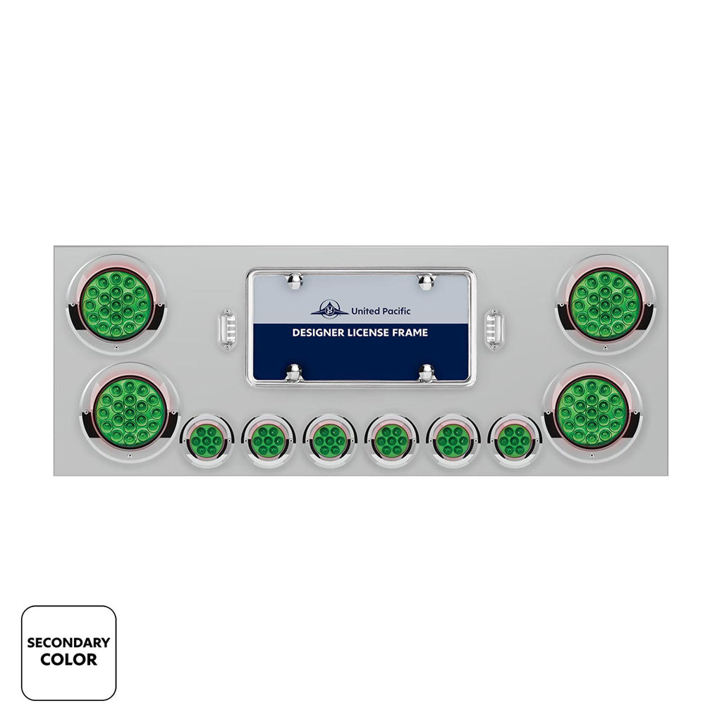 SS Rear Center Panel With 4X 19 LED 4" & 6X 7 LED 2" Dual Color Lights & Bezels