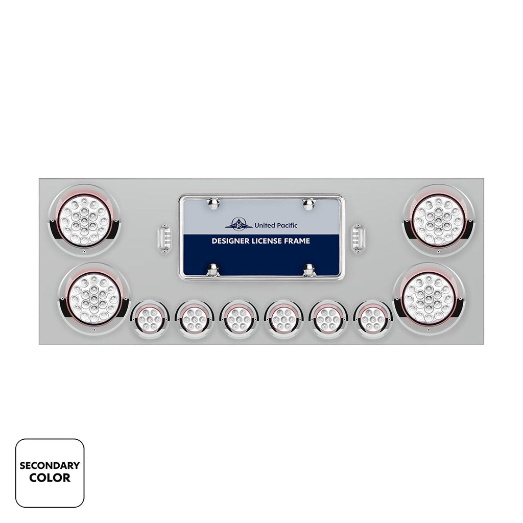SS Rear Center Panel With 4X 19 LED 4" & 6X 7 LED 2" Dual Color Lights & Bezels