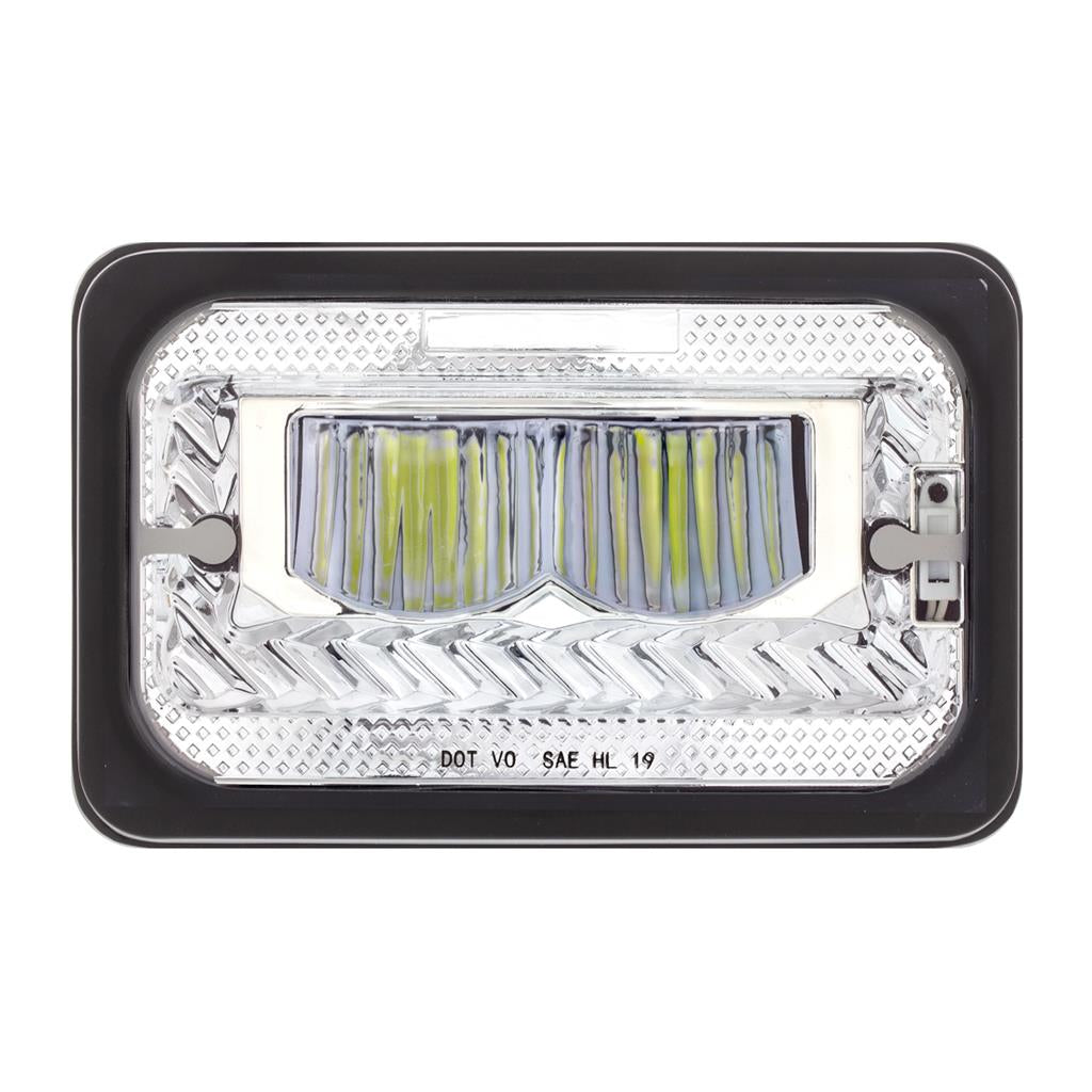 ULTRALIT - Heated 4" X 6" LED Headlight High Beam - Chrome