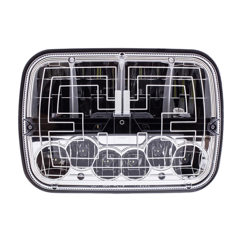 5" X 7" Heated LED Headlight With Polycarbonate Lens & Housing Truck Semi