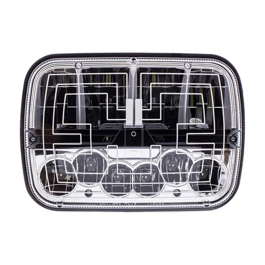 5" X 7" Heated LED Headlight With Polycarbonate Lens & Housing Truck Semi