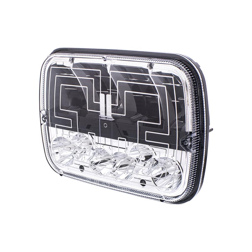 5" X 7" Heated LED Headlight With Polycarbonate Lens & Housing Truck Semi