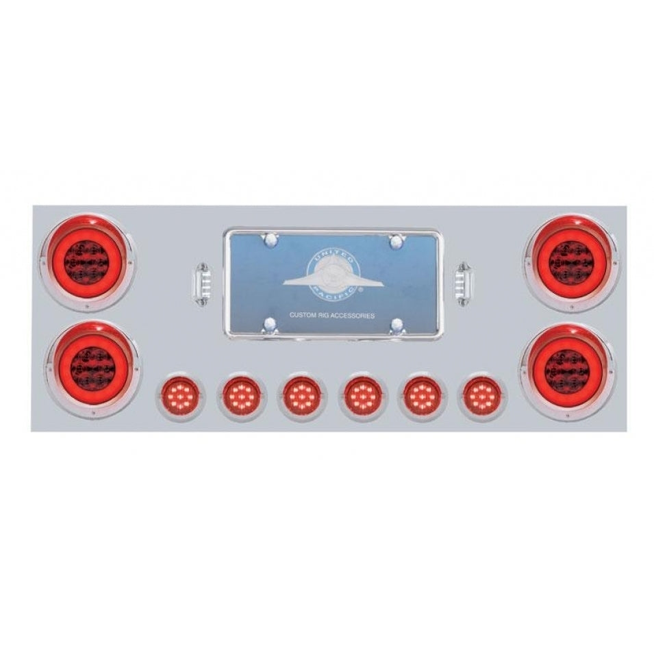 Stainless Rear Center Panel w/ Four 21 LED 4" "GLO" Lights Six 9 LED 2" Lights