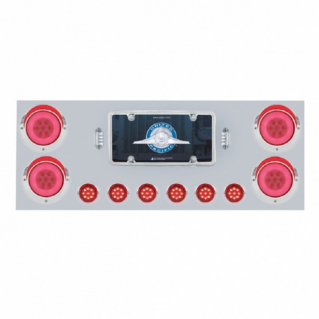 Stainless Rear Center Panel w/ Four 21 LED 4" "GLO" Lights Six 9 LED 2" Lights