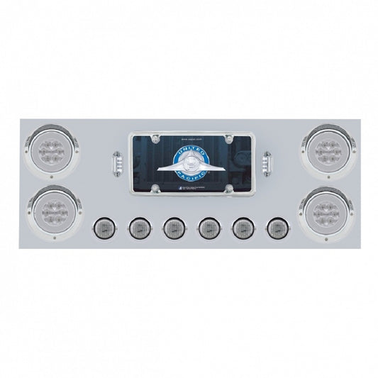 Stainless Rear Center Panel w/ Four 21 LED 4" "GLO" Lights Six 9 LED 2" Lights