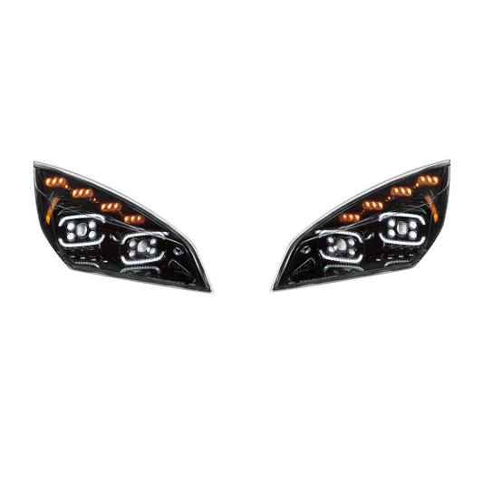 Blackout 10 LED Projector Headlight LED Sequential Turn, DRL FL 2018-22 Cascadia