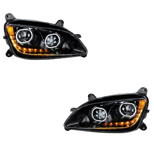 Pair Blackout 10 LED Headlight Peterbilt 587 2010-2016 & 579 2012-2021 RH & LH