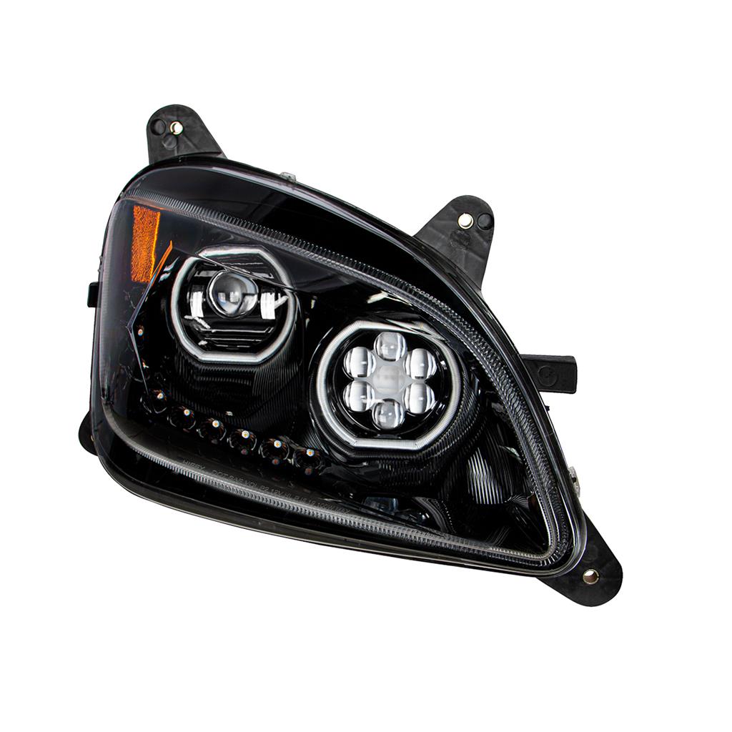 Pair Blackout 10 LED Headlight Peterbilt 587 2010-2016 & 579 2012-2021 RH & LH