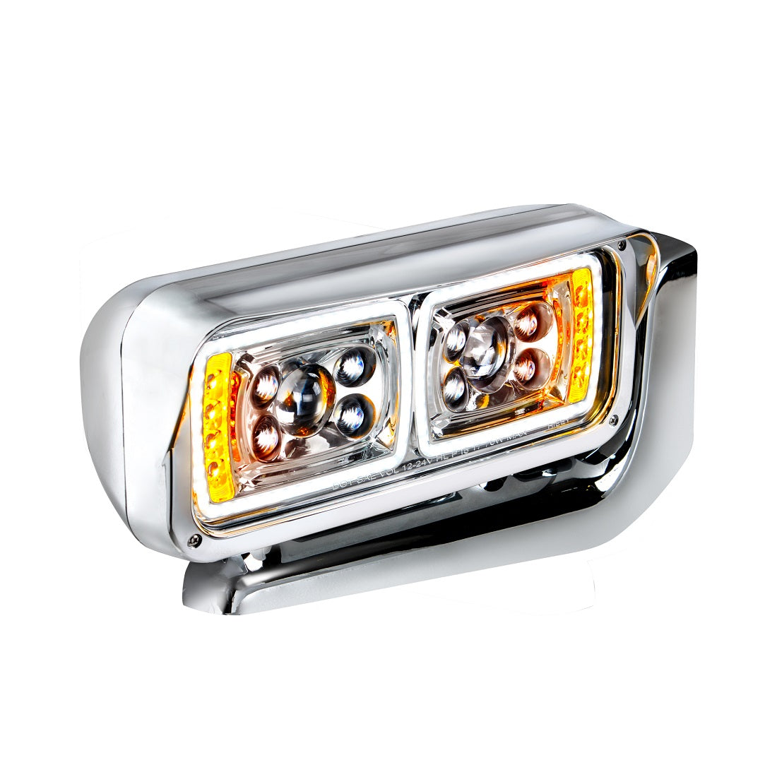 10 High Power LED Chrome 379 Pete Projection Headlight Assembly W/Mounting Arm