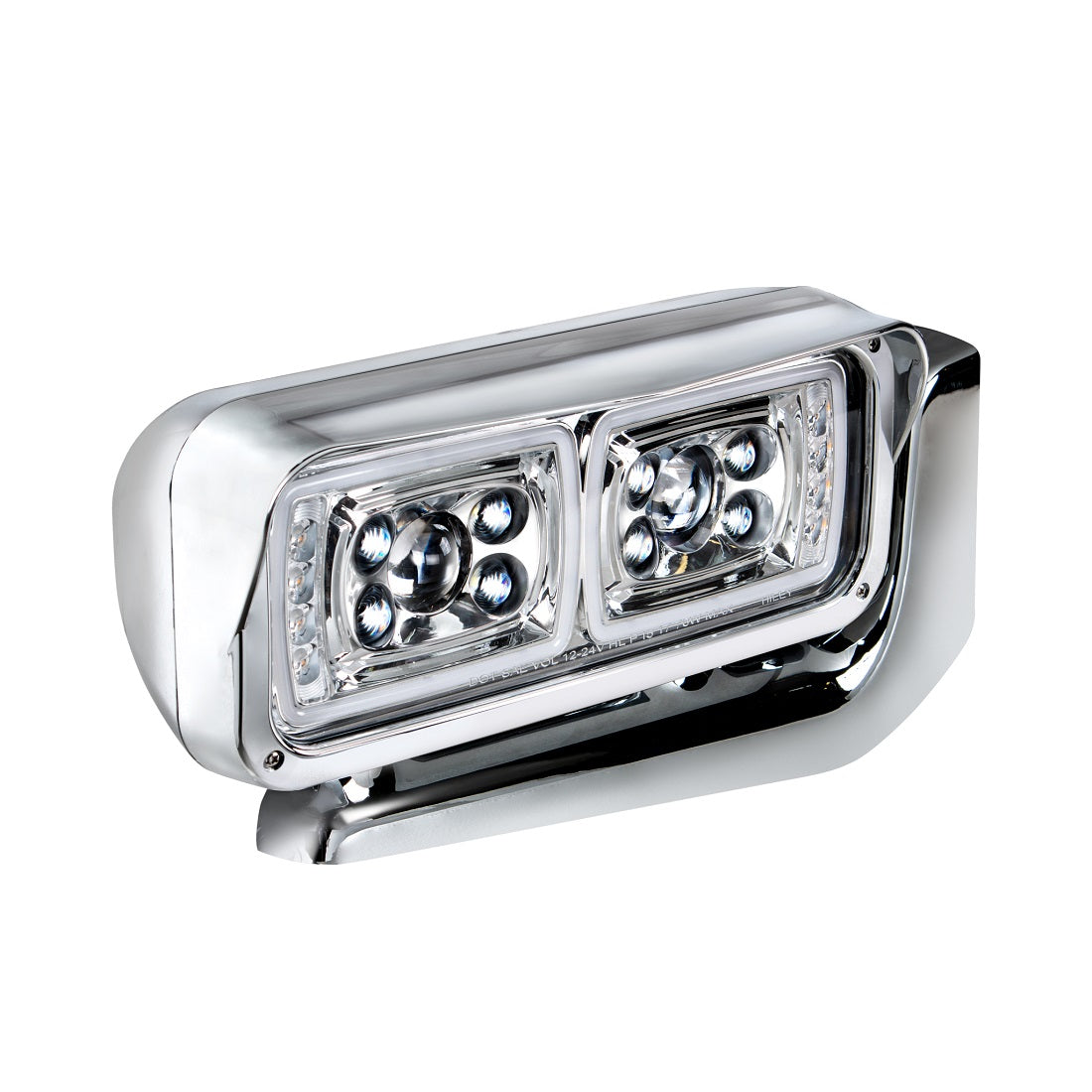 10 High Power LED Chrome 379 Pete Projection Headlight Assembly W/Mounting Arm