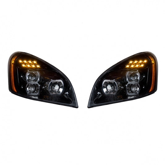 1 Pair of “Blackout” LED Headlights for 2008 - 2017 Freightliner Cascadia