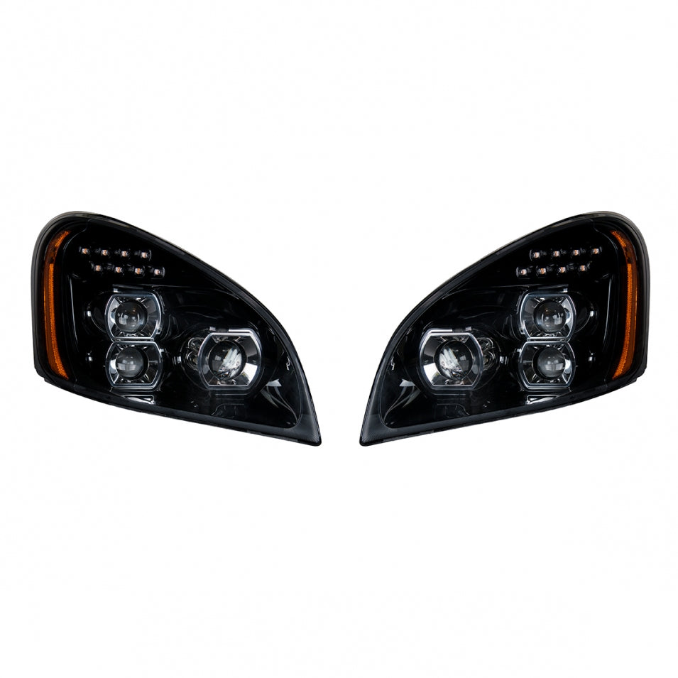 1 Pair of “Blackout” LED Headlights for 2008 - 2017 Freightliner Cascadia