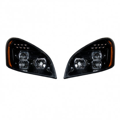 1 Pair of “Blackout” LED Headlights for 2008 - 2017 Freightliner Cascadia