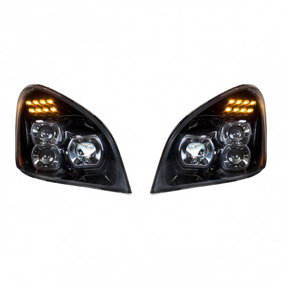 1 Pair of “Blackout” LED Headlights for 2008 - 2017 Freightliner Cascadia