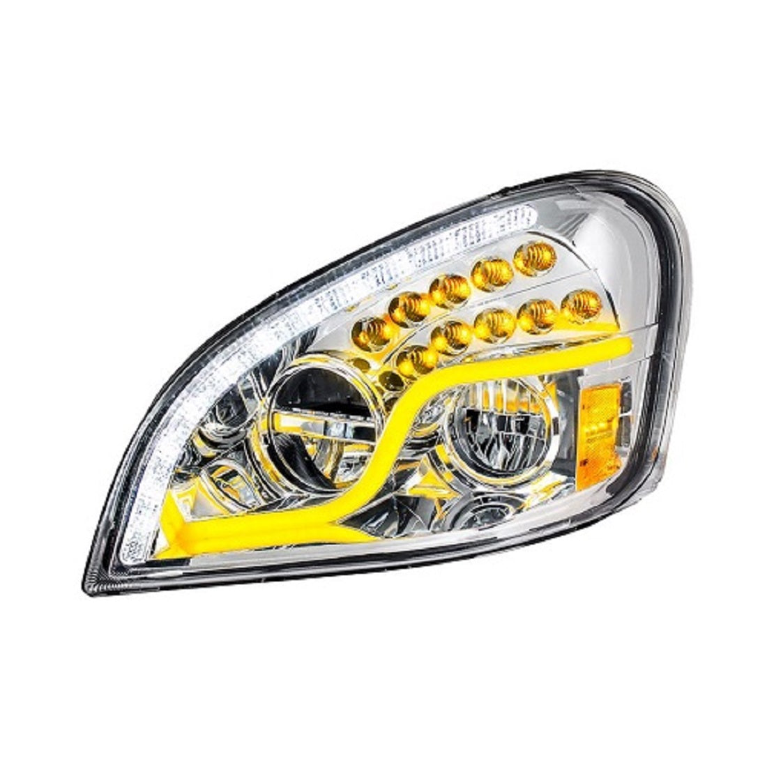 LED Chrome Headlight W/LED DRL LED Turn Signal For 08-2017 FL Cascadia