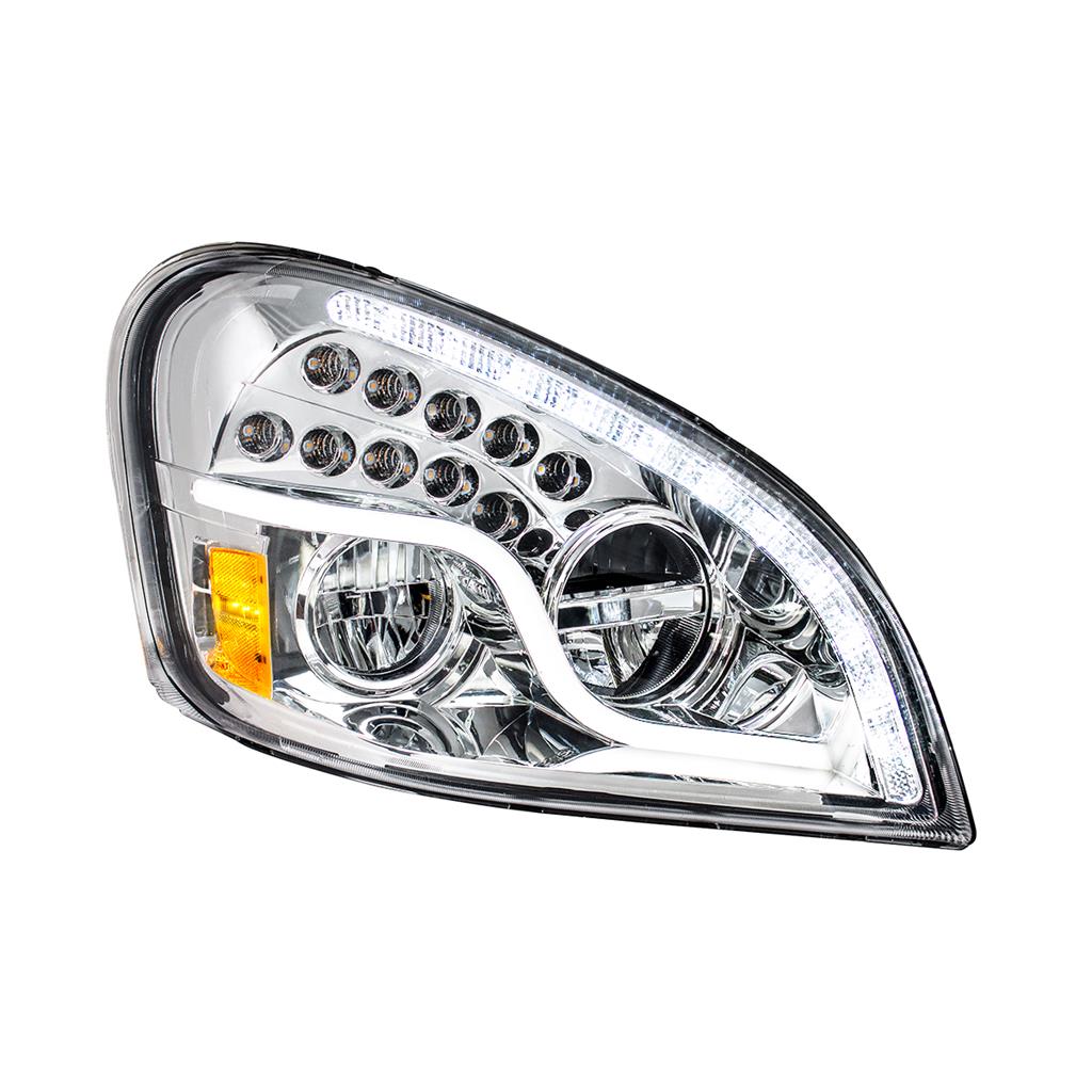 LED Chrome Headlight W/LED DRL LED Turn Signal For 08-2017 FL Cascadia