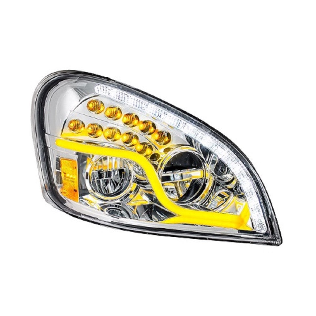 LED Chrome Headlight W/LED DRL LED Turn Signal For 08-2017 FL Cascadia