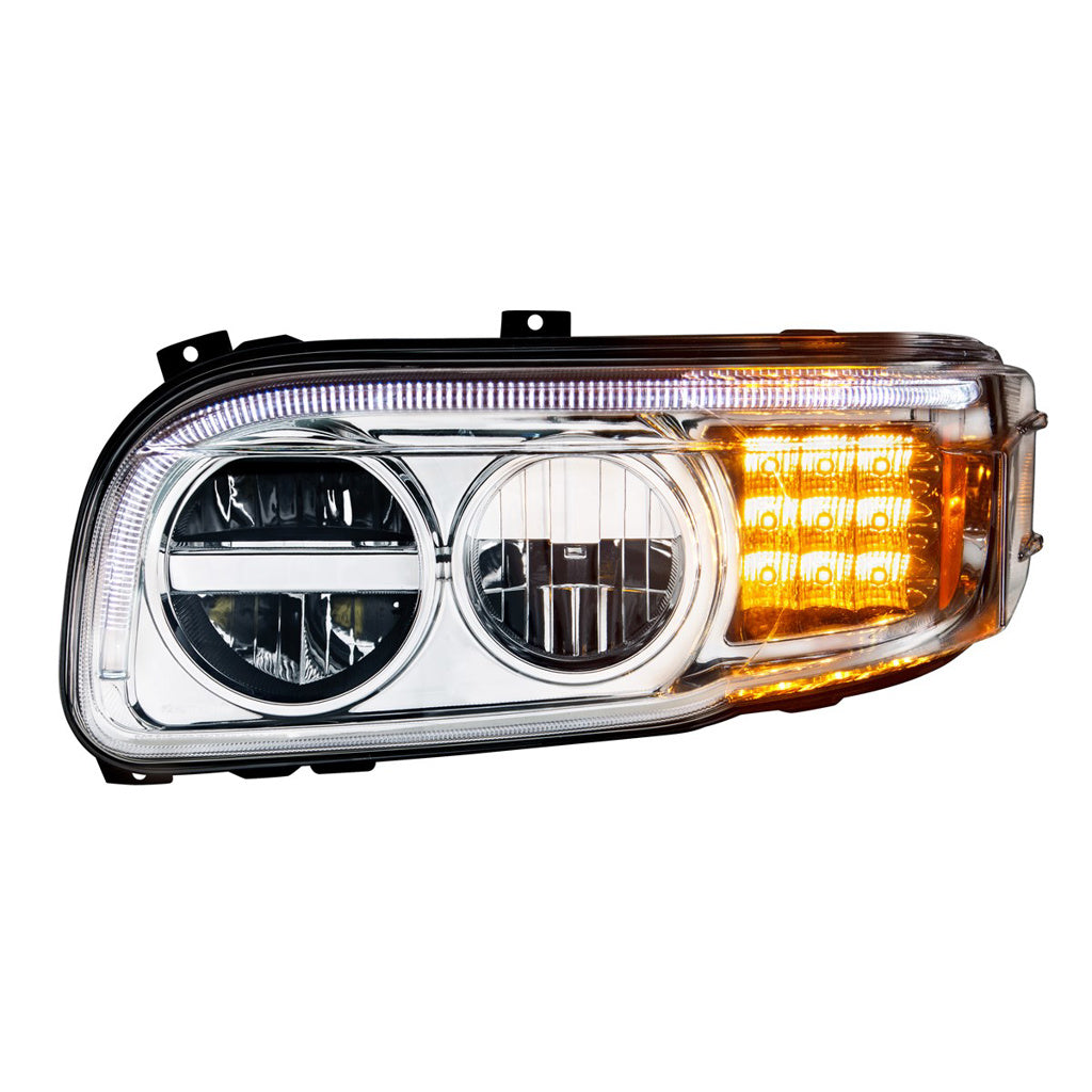 Chrome LED Headlights Peterbilt 388 (2008-15) 389 (2008-23) Driver & Passenger