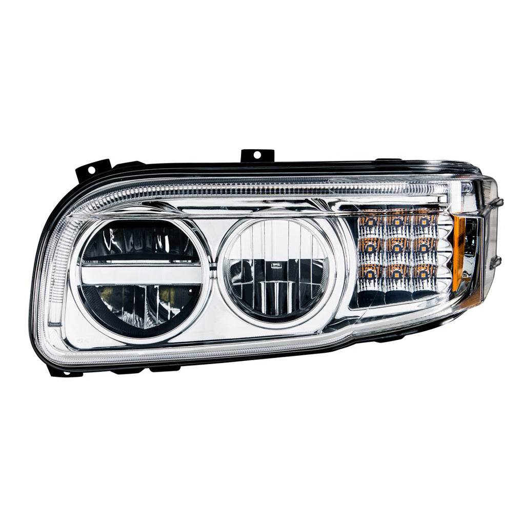 Chrome LED Headlights Peterbilt 388 (2008-15) 389 (2008-23) Driver & Passenger