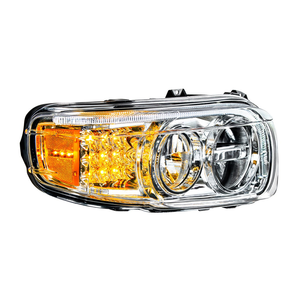 Chrome LED Headlights Peterbilt 388 (2008-15) 389 (2008-23) Driver & Passenger