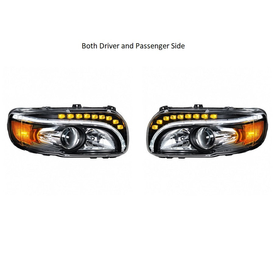 2008+ Peterbilt 388/389 Blackout Projection Headlight, LED Position & LED Turn