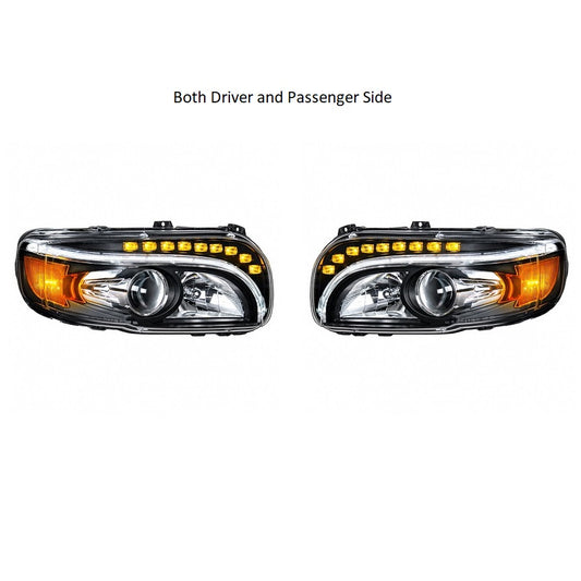 2008+ Peterbilt 388/389 Blackout Projection Headlight, LED Position & LED Turn