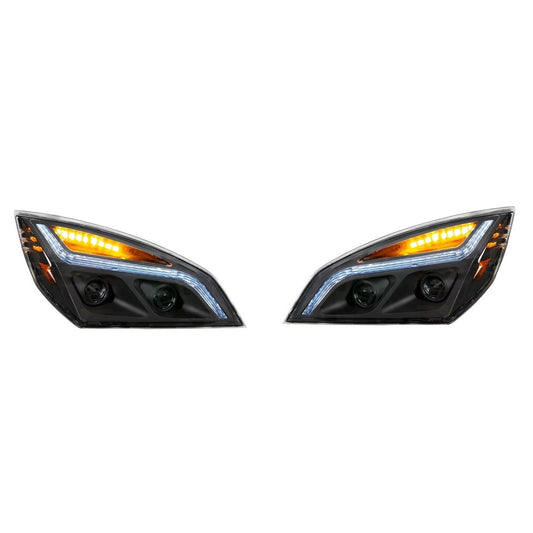 Blackout LED Headlight W/LED Position Light 2018-21 Freightliner Cascadia LH RH