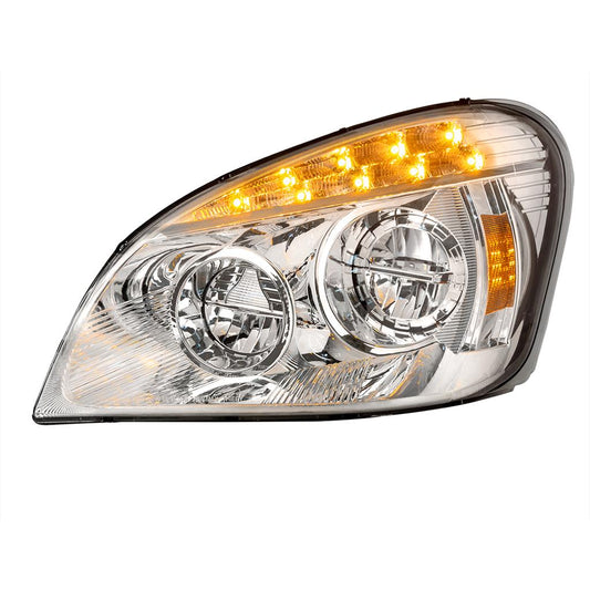 Chrome LED Headlight For 2008-2017 Freightliner Cascadia Driver & Passenger
