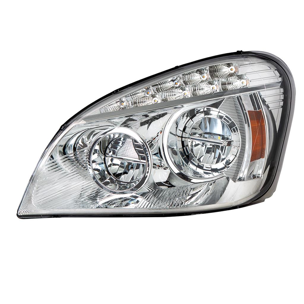 Chrome LED Headlight For 2008-2017 Freightliner Cascadia Driver & Passenger