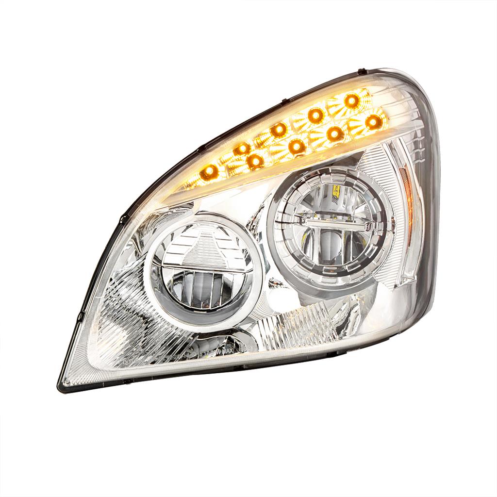 Chrome LED Headlight For 2008-2017 Freightliner Cascadia Driver & Passenger